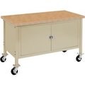 Global Equipment Mobile Cabinet Workbench - Shop Square Edge, 72"W x 30"D, Tan 249210TN